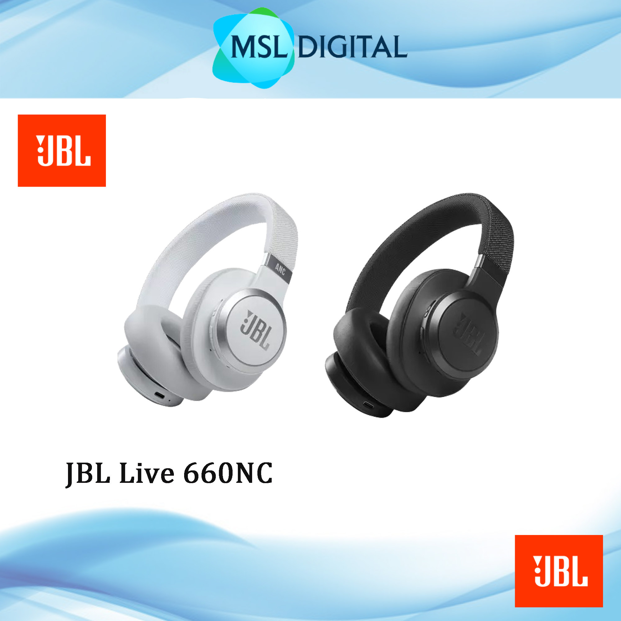JBL Live 660NC Wireless Over-Ear Noise-Canceling Headphones