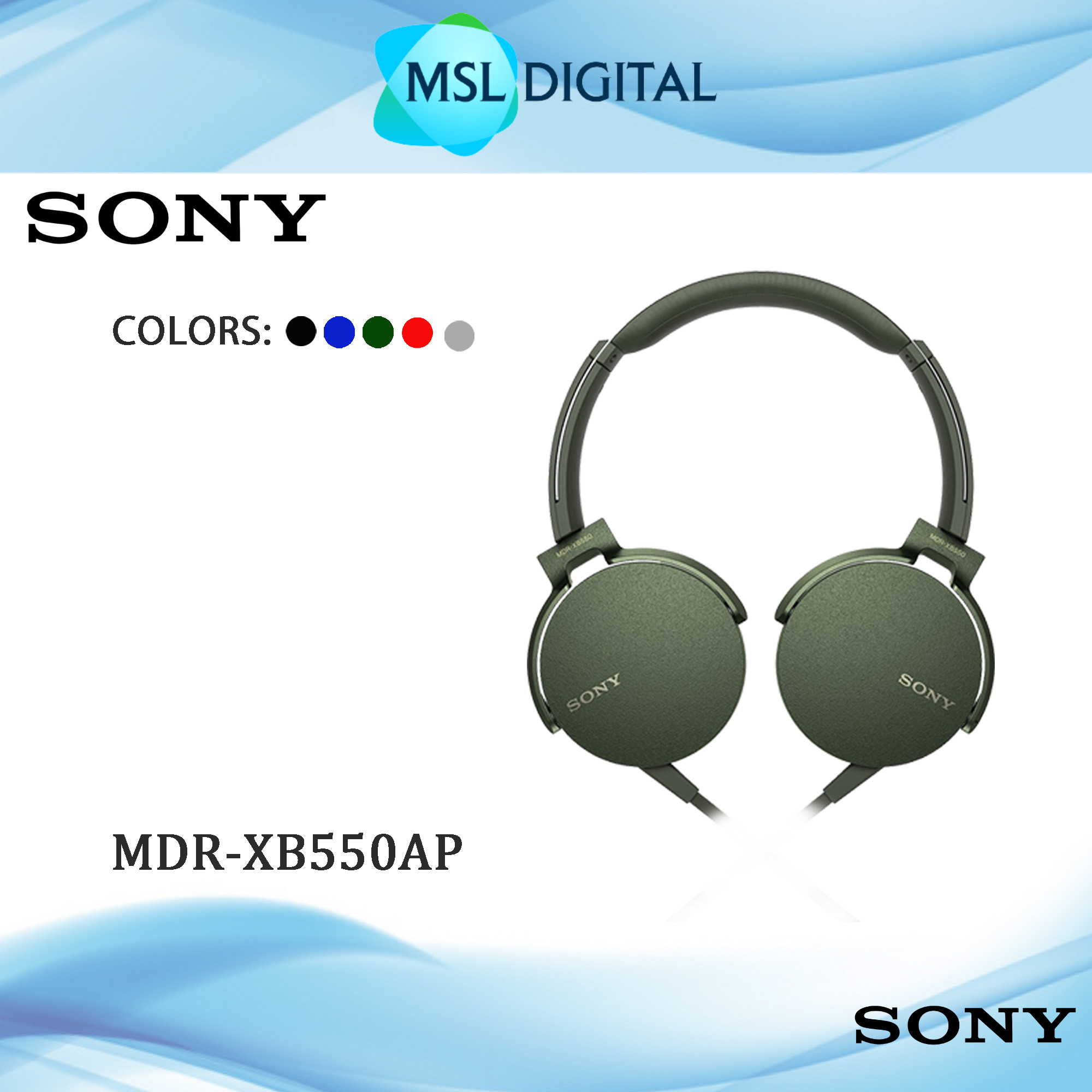 Sony MDR-XB550AP EXTRA BASS Cushioned Earpads Headphones Headsets