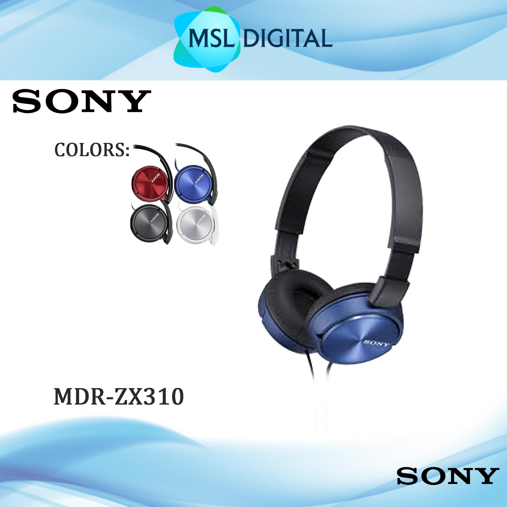 Sony Mdr Zx310 Zx310 Compact On Ear Headphone Foldable Headset Msl Digital Online Store 0810