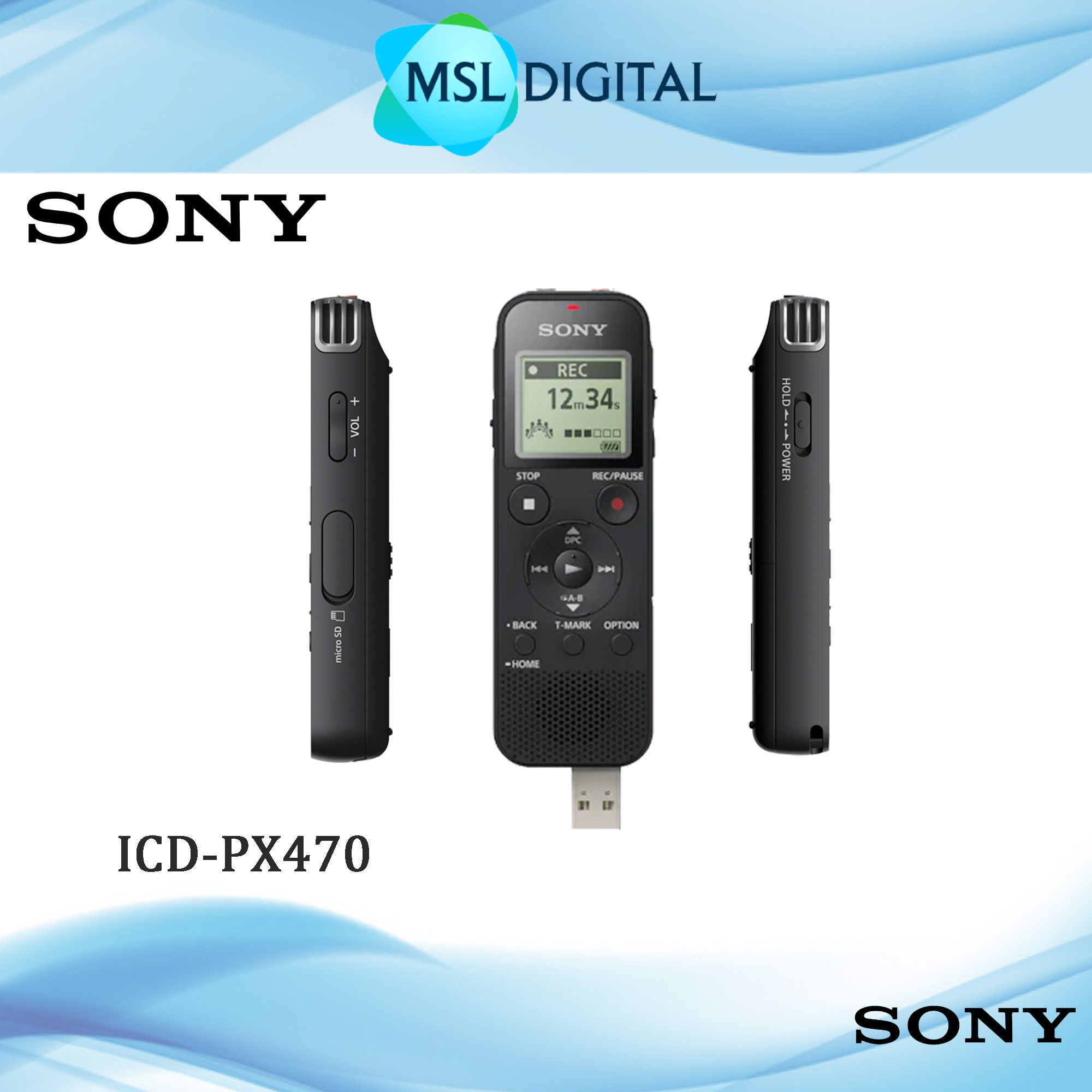 Sony Digital Voice Recorder with BuiltIn USB (4GB Internal Memory) ICD