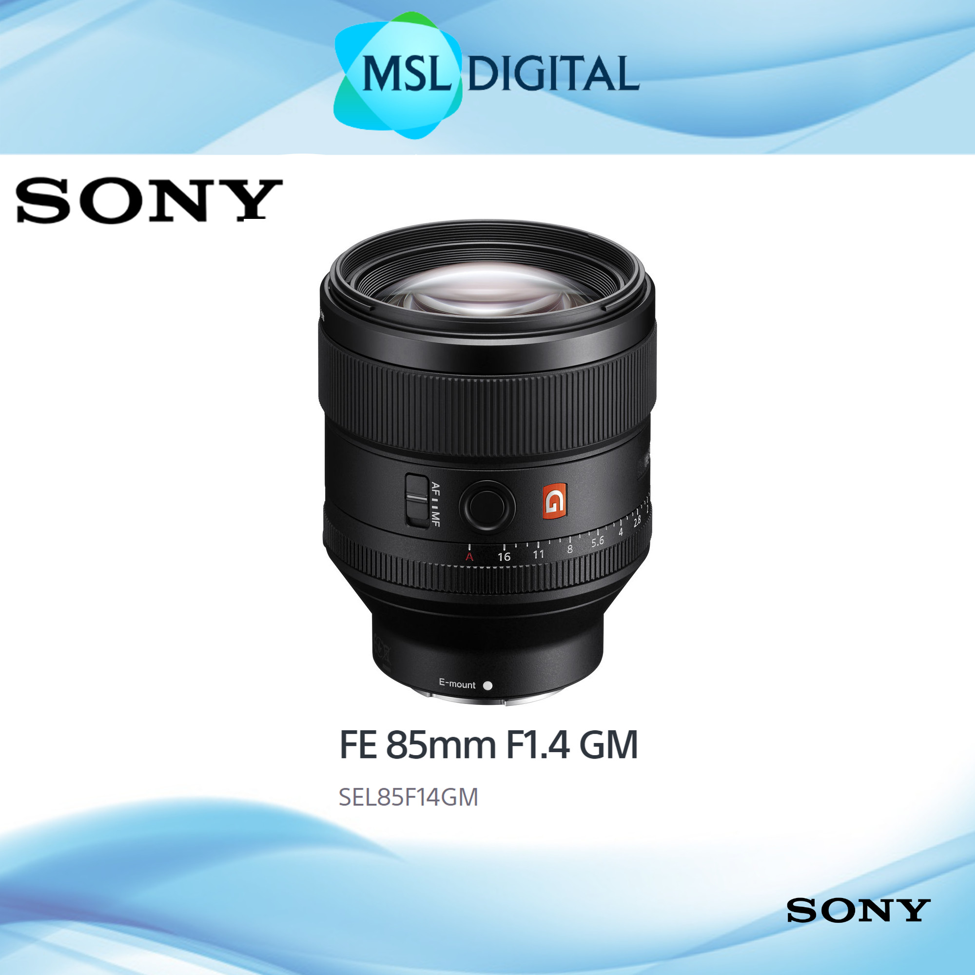 Sony FE 85mm F1.4 GM Lens EMount FullFrame Format SEL85F14GM MSL Digital Online Store