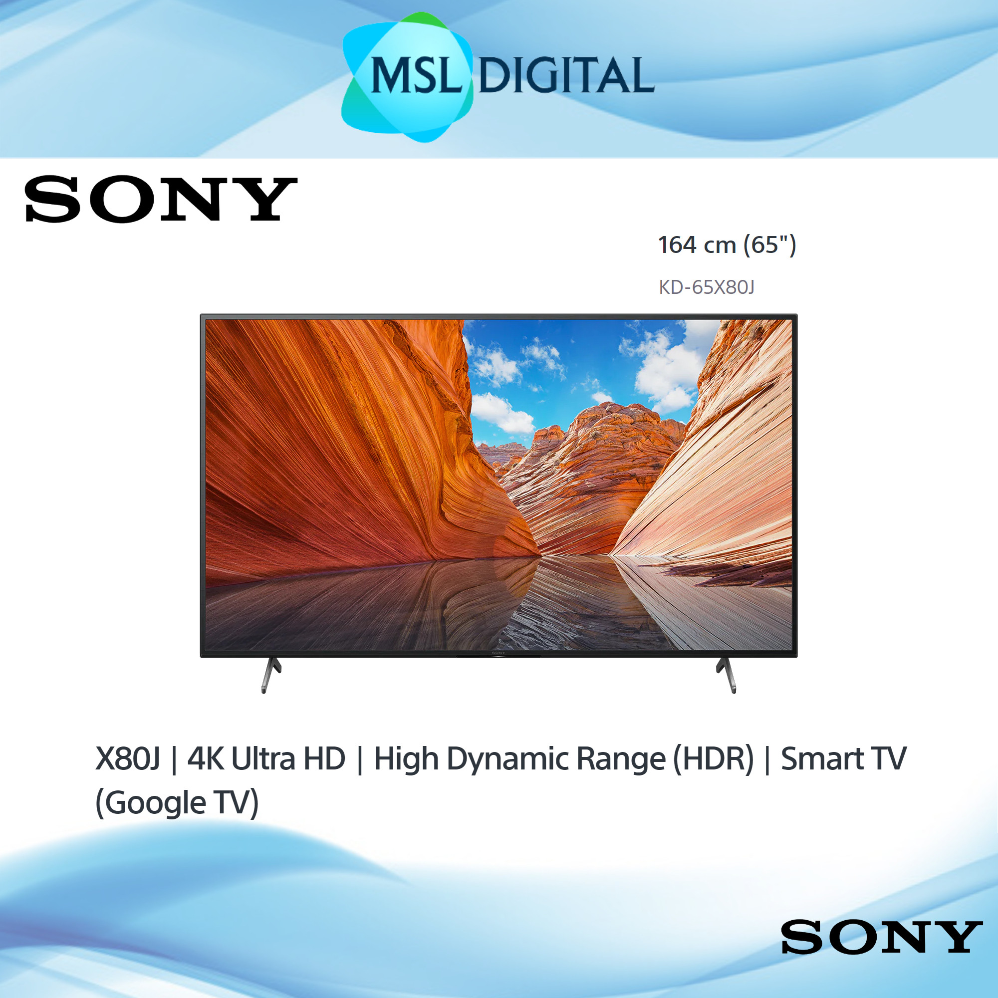 Sony KD-65X80J | 65X80J | X80J | 65" | 4K Ultra HD | High Dynamic Range ...