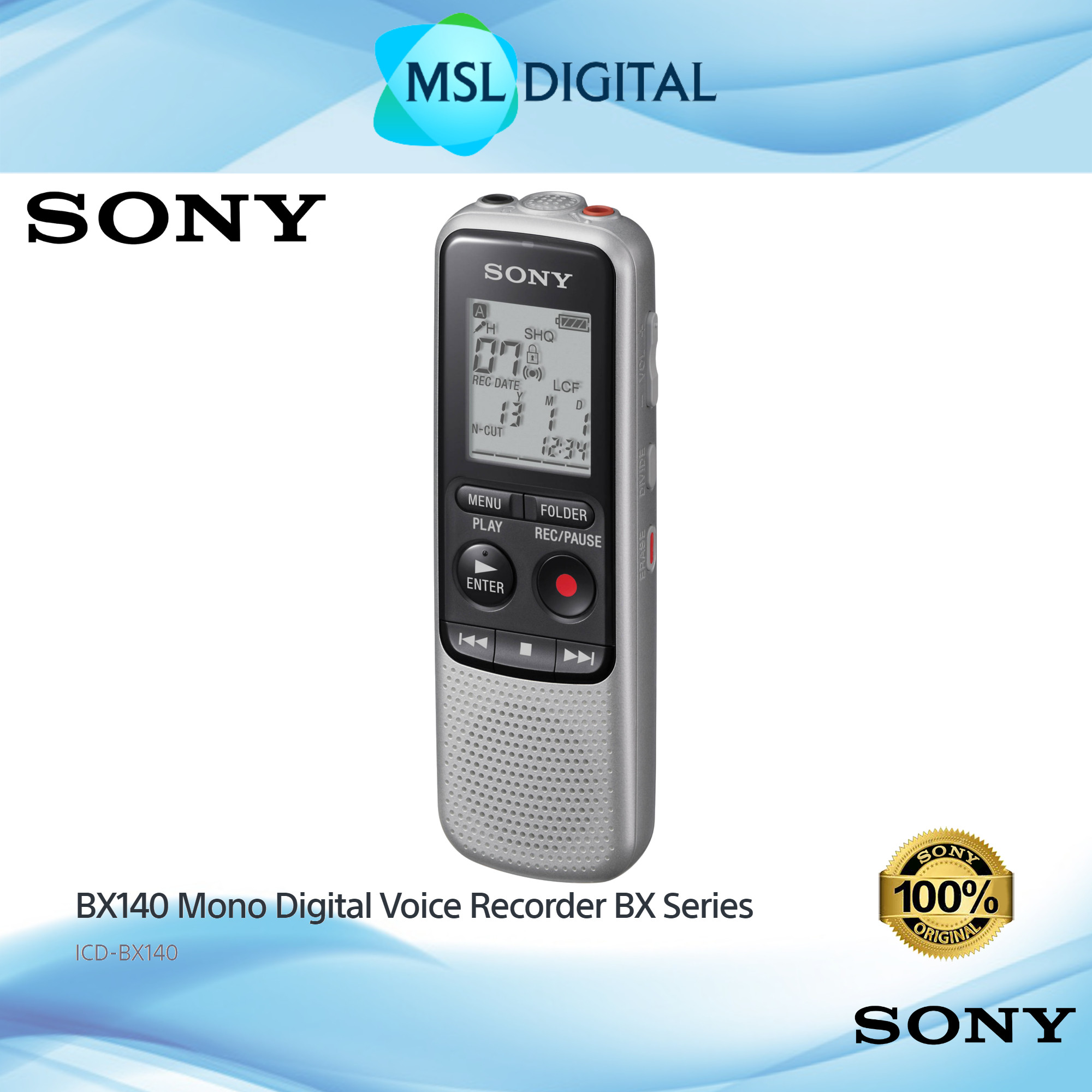 Sony ICD-BX140 Digital Voice Recorder - MSL Digital Online Store