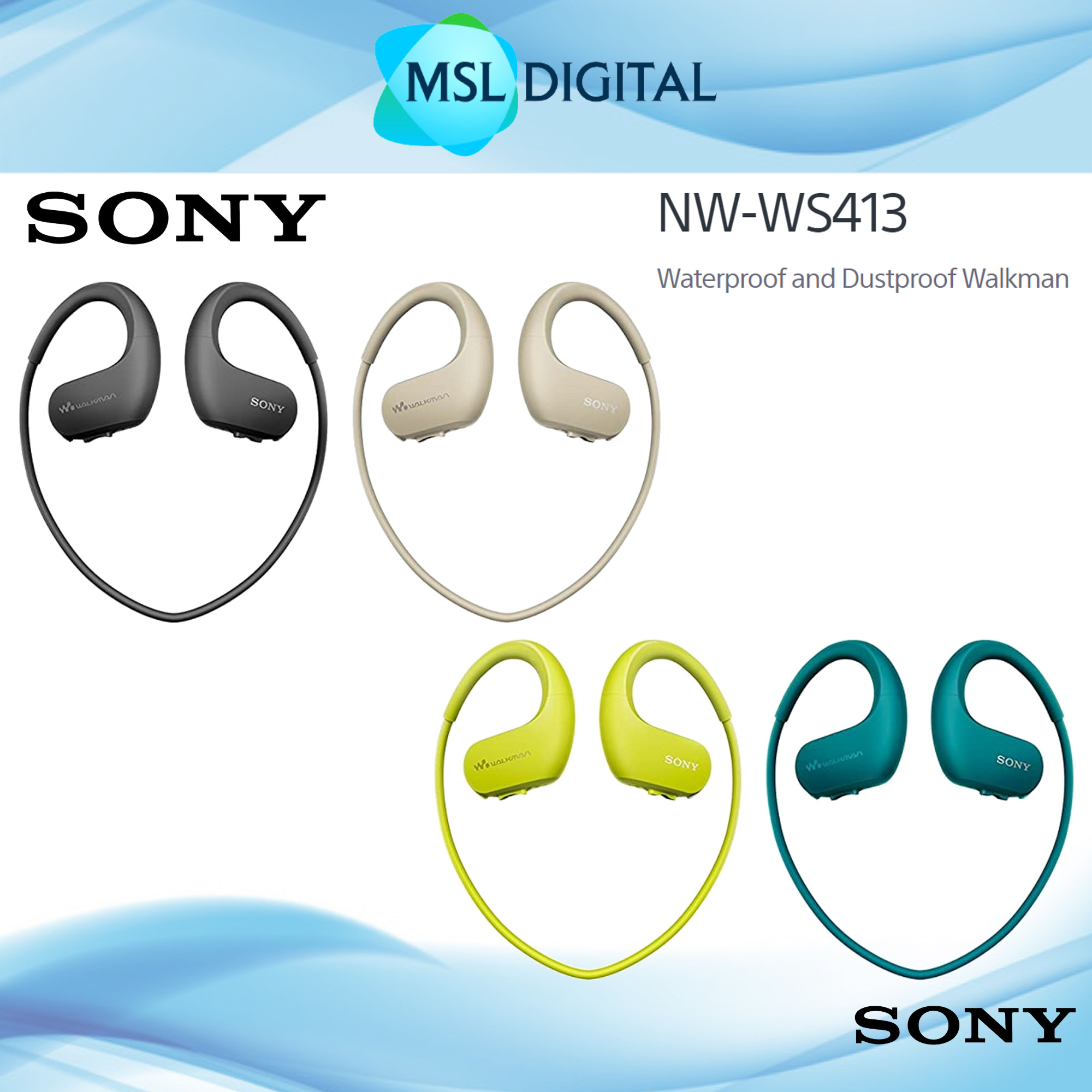 Sony NW-WS413 In-Ear Walkman Player 4GB Waterproof And Dustproof For ...