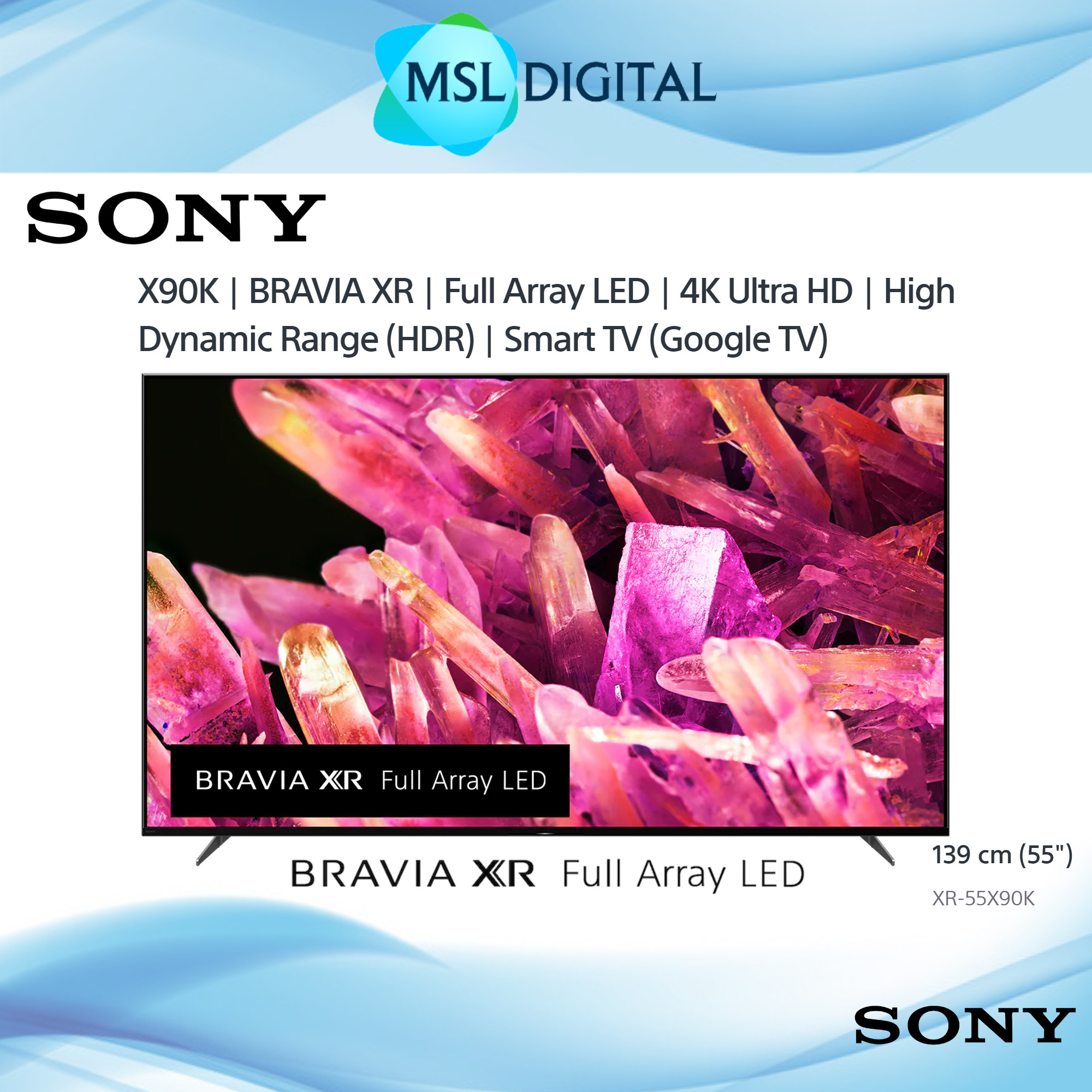 Sony 55 Inch 4K Ultra HD TV X90K Series: BRAVIA XR Full Array LED Smart  Google TV with Dolby Vision HDR and Exclusive Features for The Playstation®  5