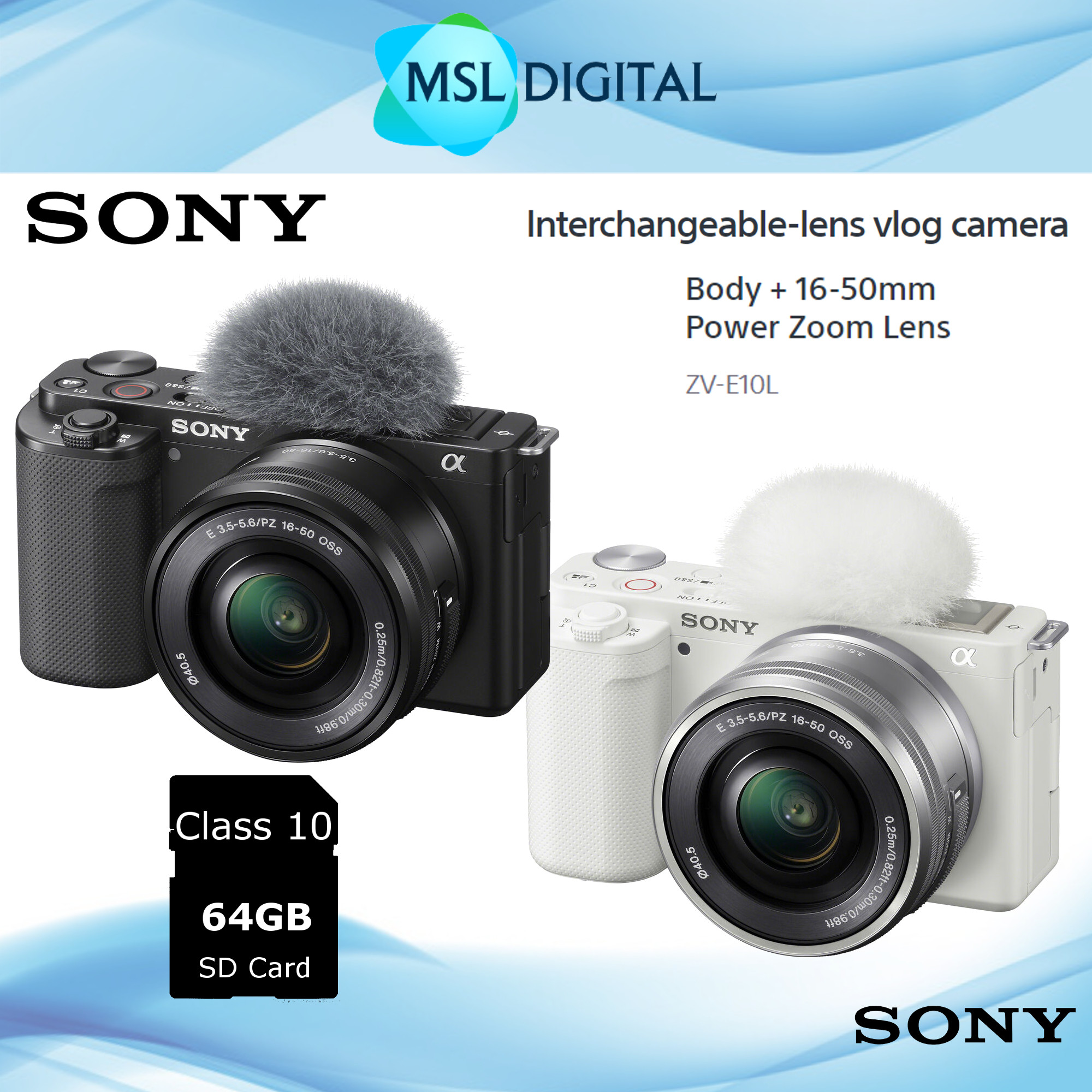 Sony ZV-E10 / ZV-E10L [Free 64GB Card] - MSL Digital Online Store