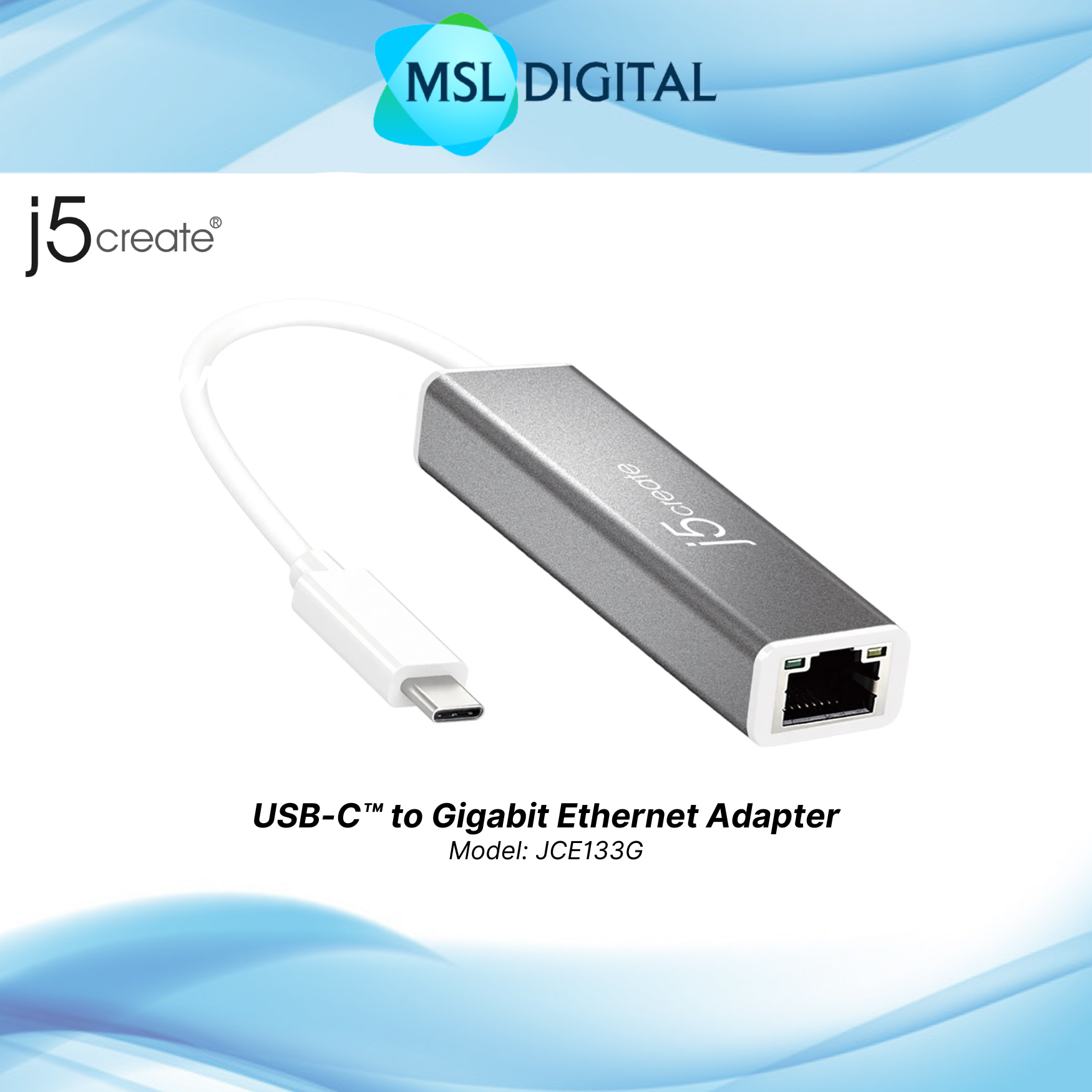 [50th Anniversary] J5create JCE133G USBC™ to Gigabit Adapter