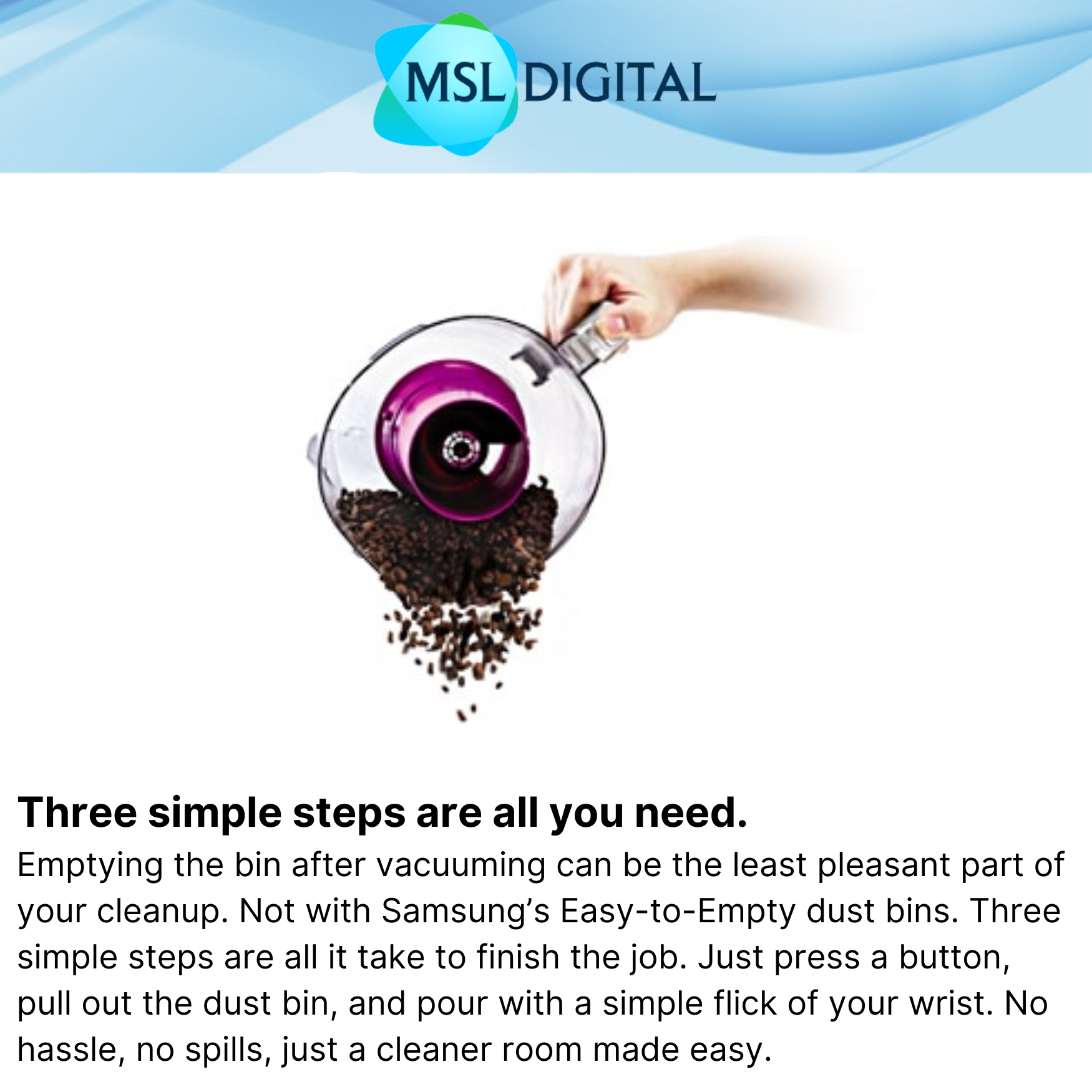 Samsung Canister Bagless Vacuum VCC4353V4R/XME MSL Digital Online Store