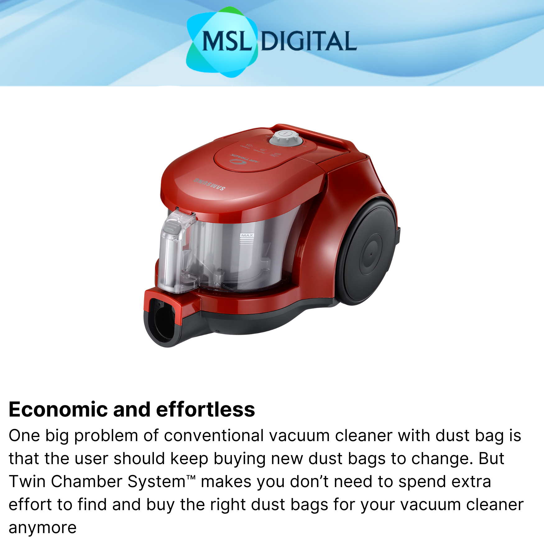 Samsung Canister Bagless Vacuum VCC4353V4R/XME MSL Digital Online Store