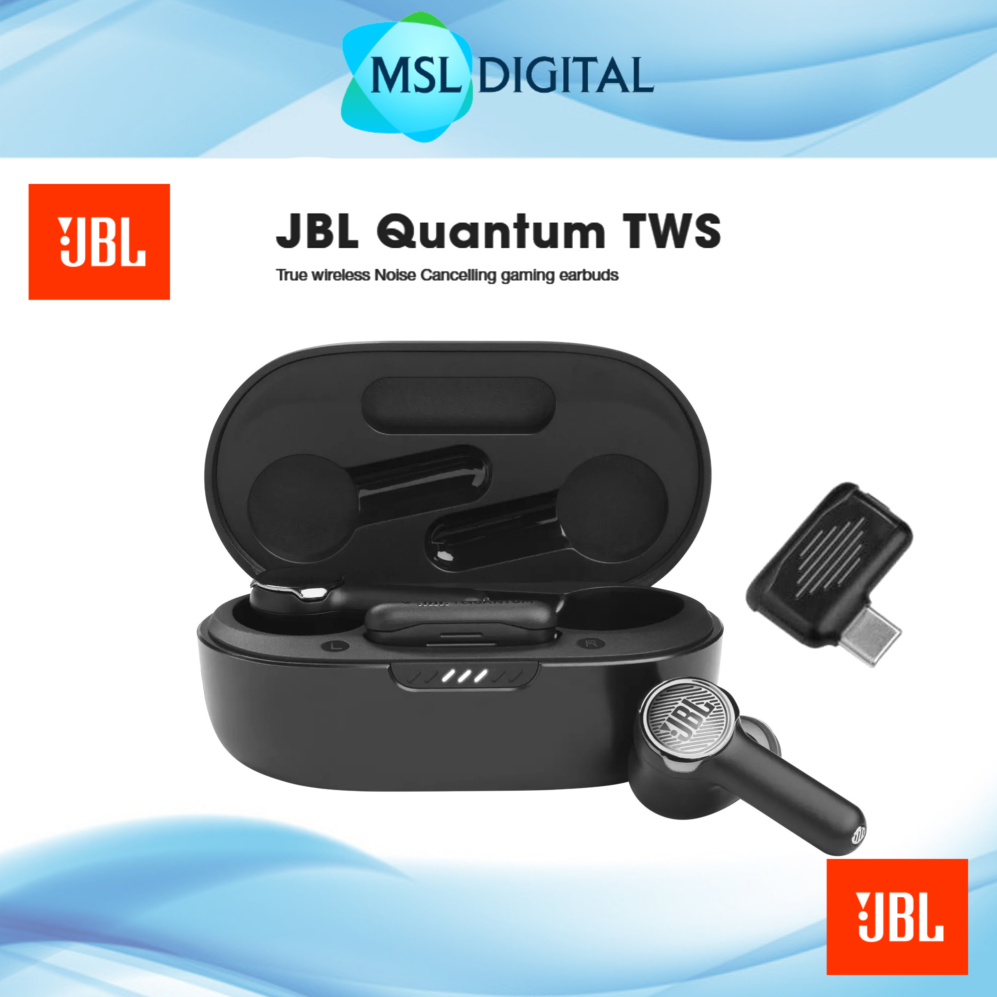 JBL Quantum TWS True Wireless Noise Cancelling Gaming Earbuds (Type-C ...