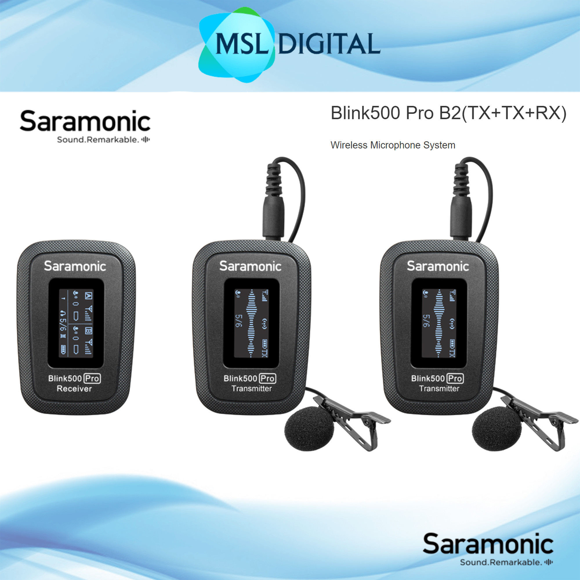 Saramonic Blink500 Pro B2 (TX+TX+RX) Wireless Microphone System - MSL ...