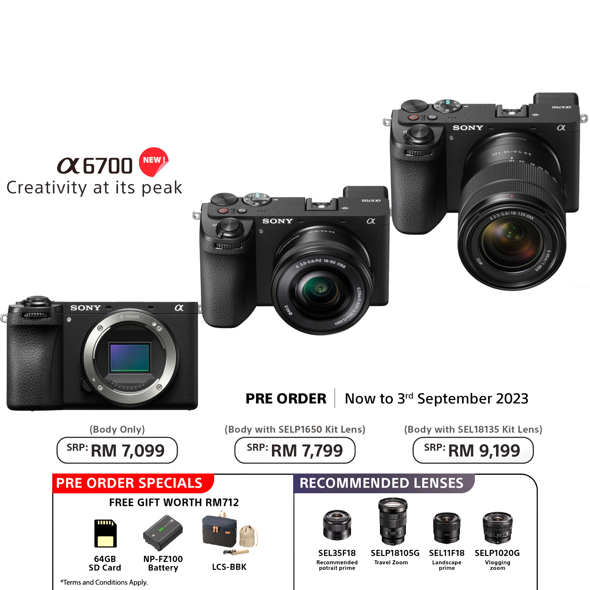 [PreOrder] ETA October Sony α6700 Mirrorless Camera ILCE6700 / ILCE