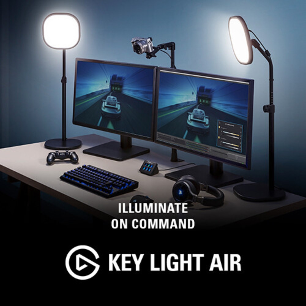 Elgato Key Light Air - Professional 1400 lumens Desk Light for Streaming,  Broadcasting, Home Office and Video Conferencing, Temperature and  Brightness