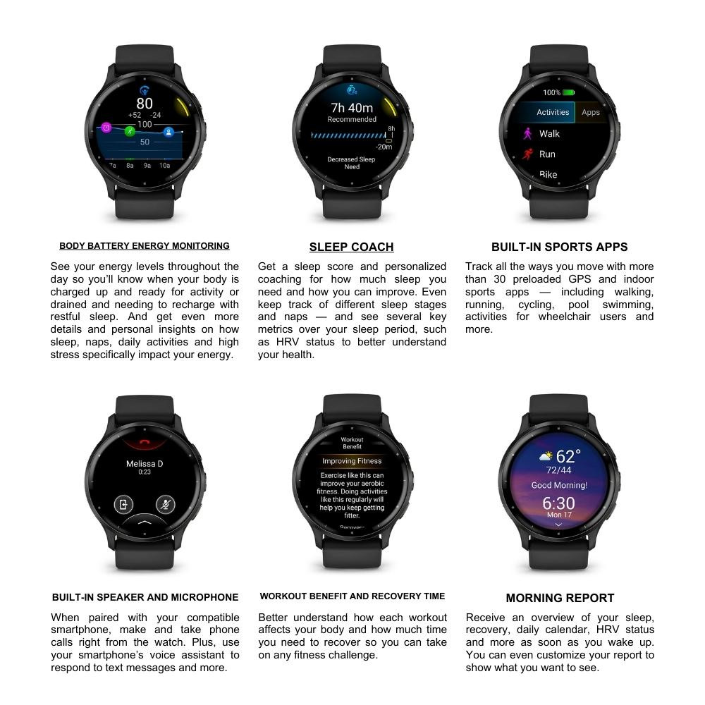 Garmin Venu 3 Personal Onwrist Coach Smartwatch OLED Touchscreen