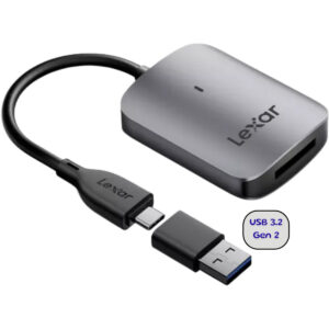 Lexar CFexpress Card Reader Type B USB-C Reader USB-A adapter included (USB 3.2 Gen 2) - RW510
